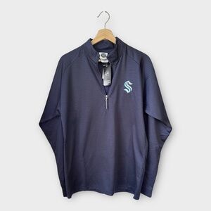 NWT NHL Seattle Kraken Quarter Zip Pullover Long Sleeve Shirt, size M